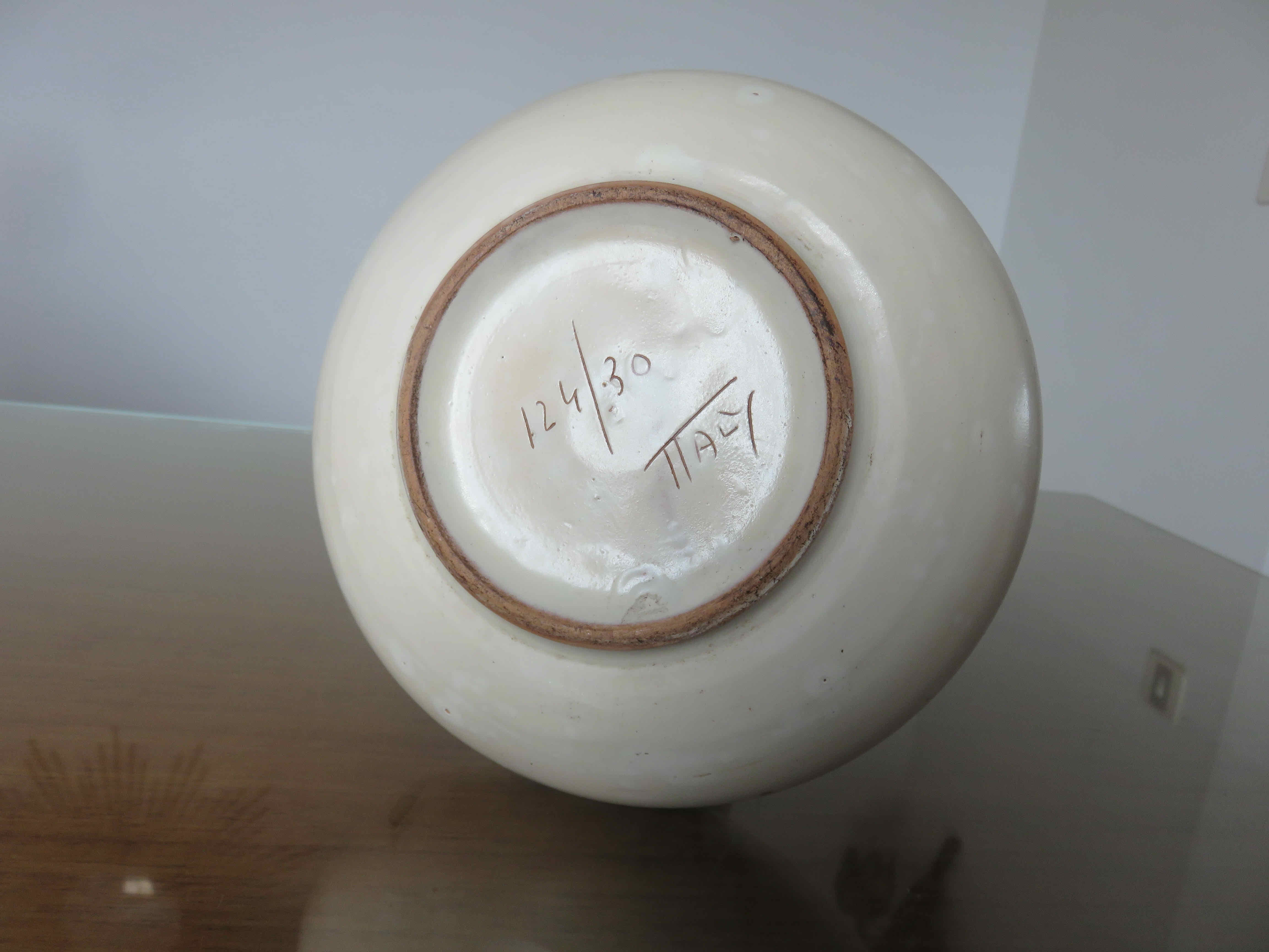 Italy vase in ceramic floral motif 60s