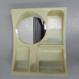 Vintage Plastic Bathroom Wall Shelf with Mirror