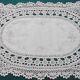 Napperon dentelle coton ancien 42 x 30cm