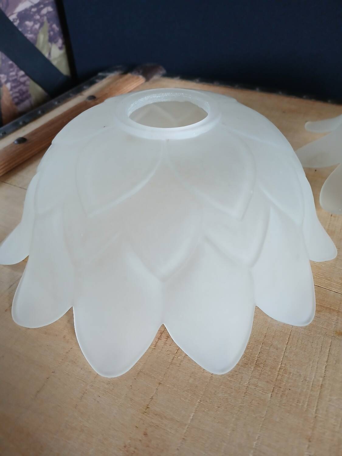 Set of 3 Art Deco glass paste pendant lights