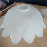 Set of 3 Art Deco glass paste pendant lights