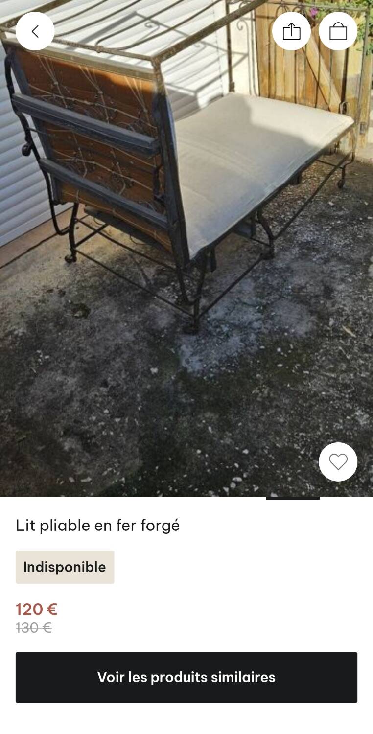 Folding wrought iron bed