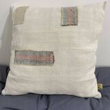 Square cushion in vintage fabric, Kilim style.