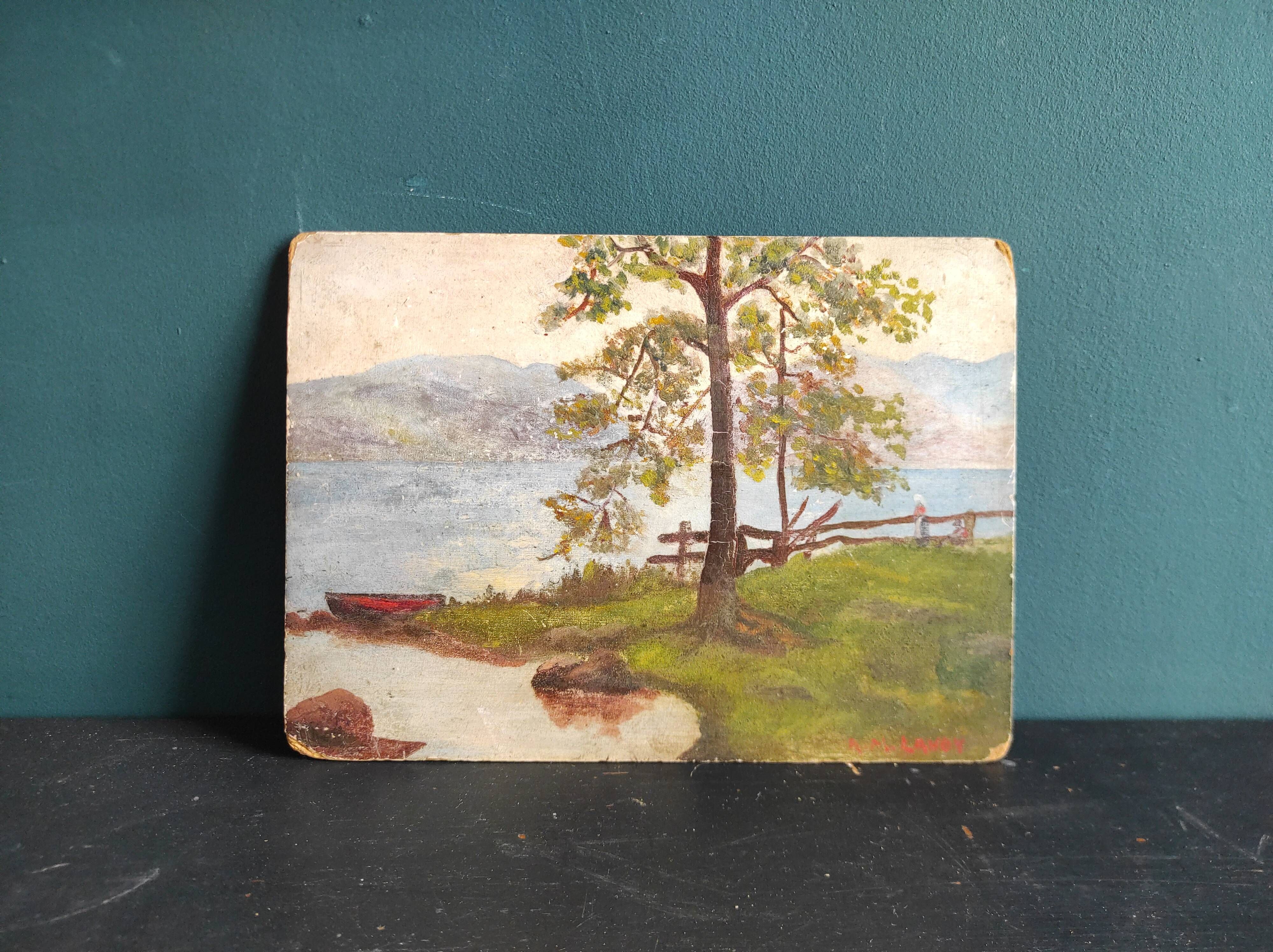 French oil painting on board, signed Lavoy