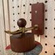 Scandinavian design wall light in teak and brass from the 1950s.