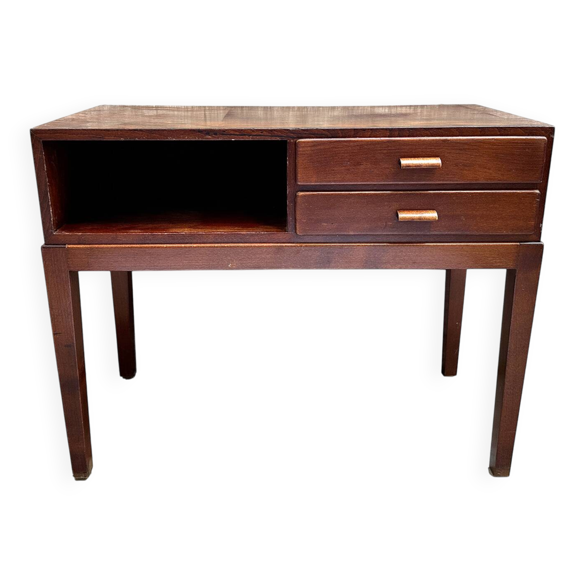 Entrance table made of stained beech wood, large space and two drawers