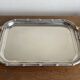 Silver-plated faux bamboo tray USA 1970 Hollywood Regency