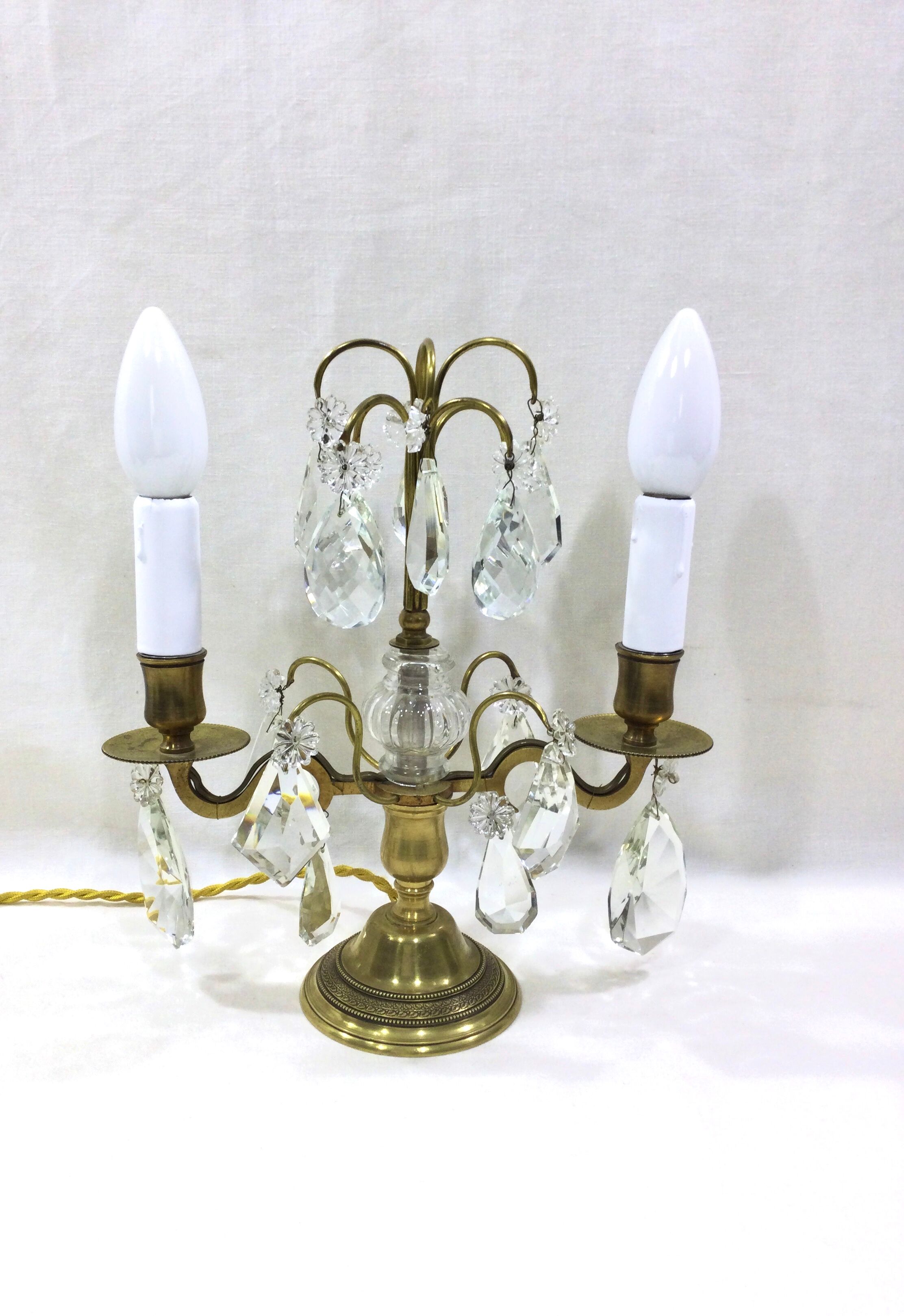 Girandole in bronze and crystal