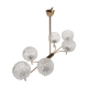 60s brass and glass globes chandelier