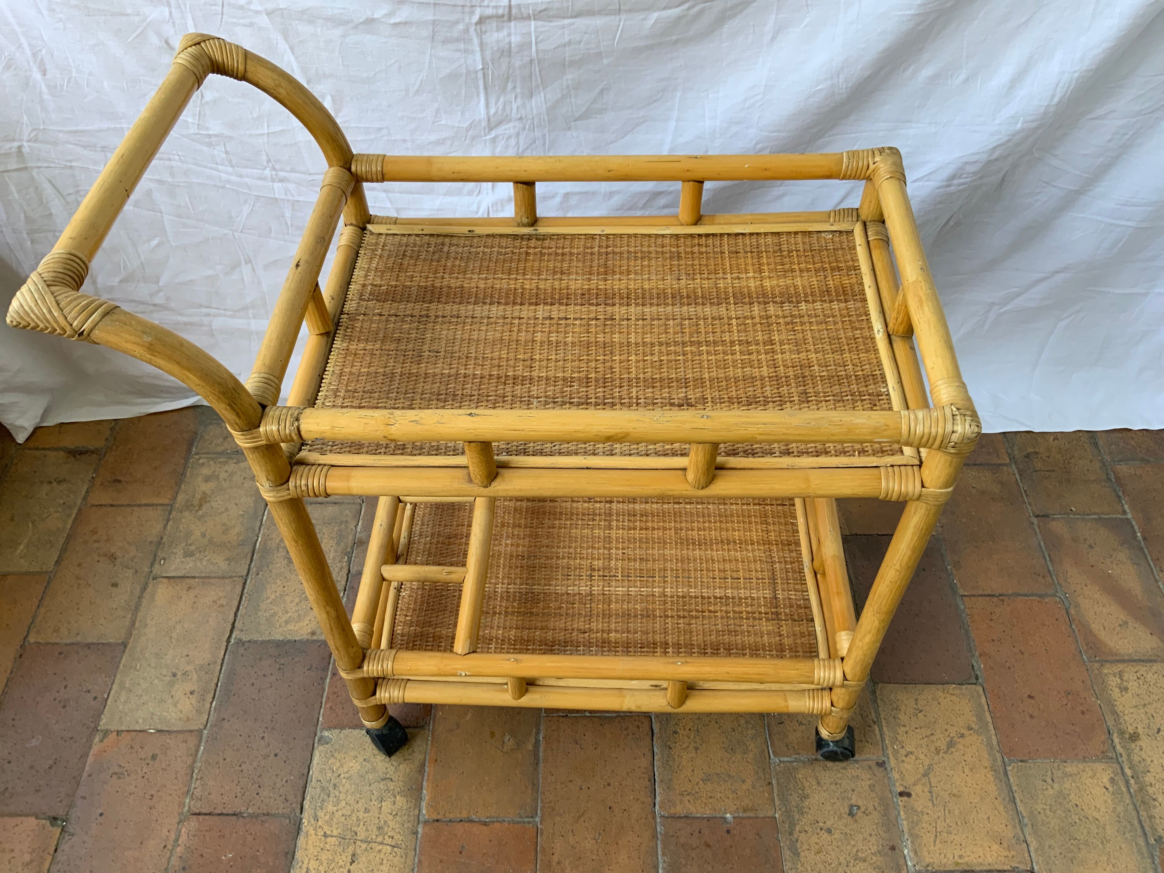 Rattan dessert or rolling table