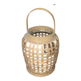 Rattan basket and glass