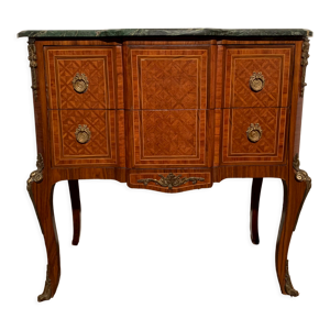 Commode deux tiroirs - marqueterie