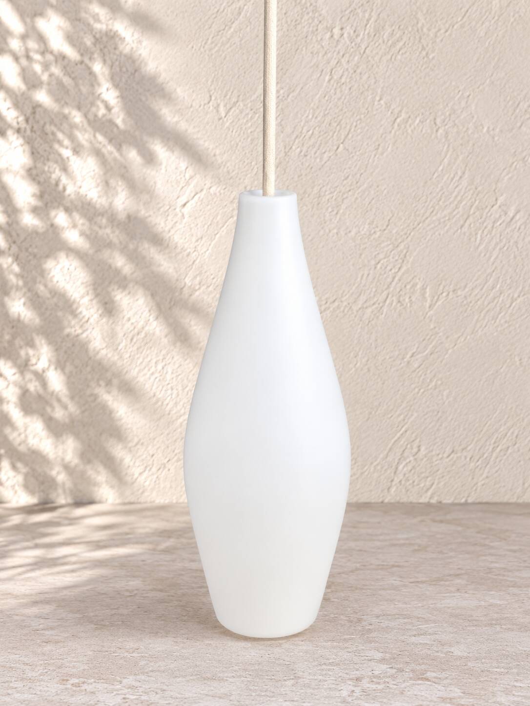 Suspension vintage en opaline blanche – années 60/70