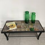 Vintage metal and earthenware coffee table from the 50s/60s