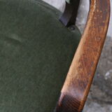 Dark wood and green velvet bridge chair