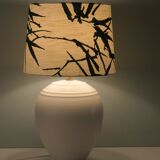Vintage Kostka table lamp in creamy ceramic with a new custom lampshade.