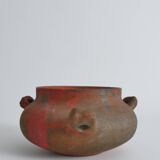 Studio Pottery Three-Handled Earthenware Ceramic Vessel