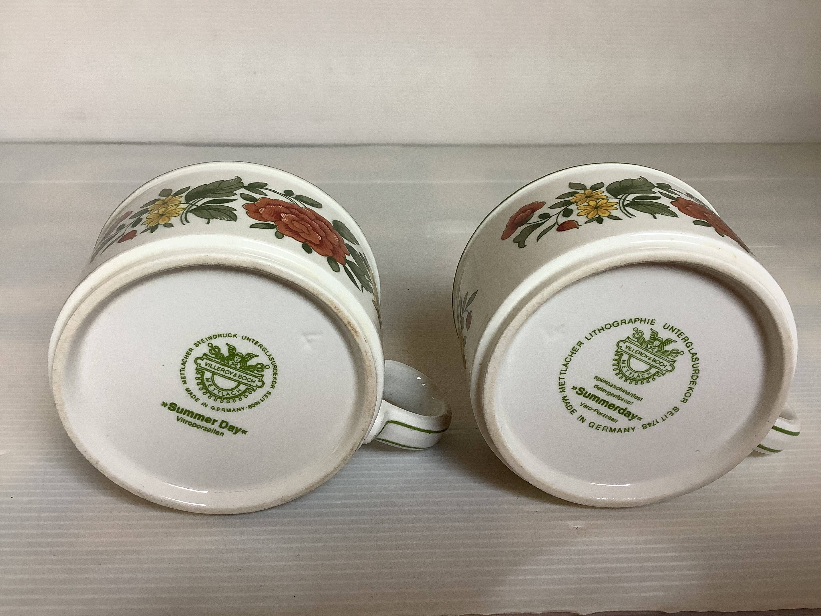 Pair of Villeroy & Boch Summer Day cups