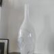 Large white blown glass swirl pattern vase.