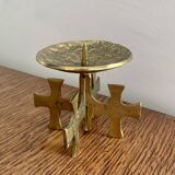 Brutalist bronze candleholder, 1970s