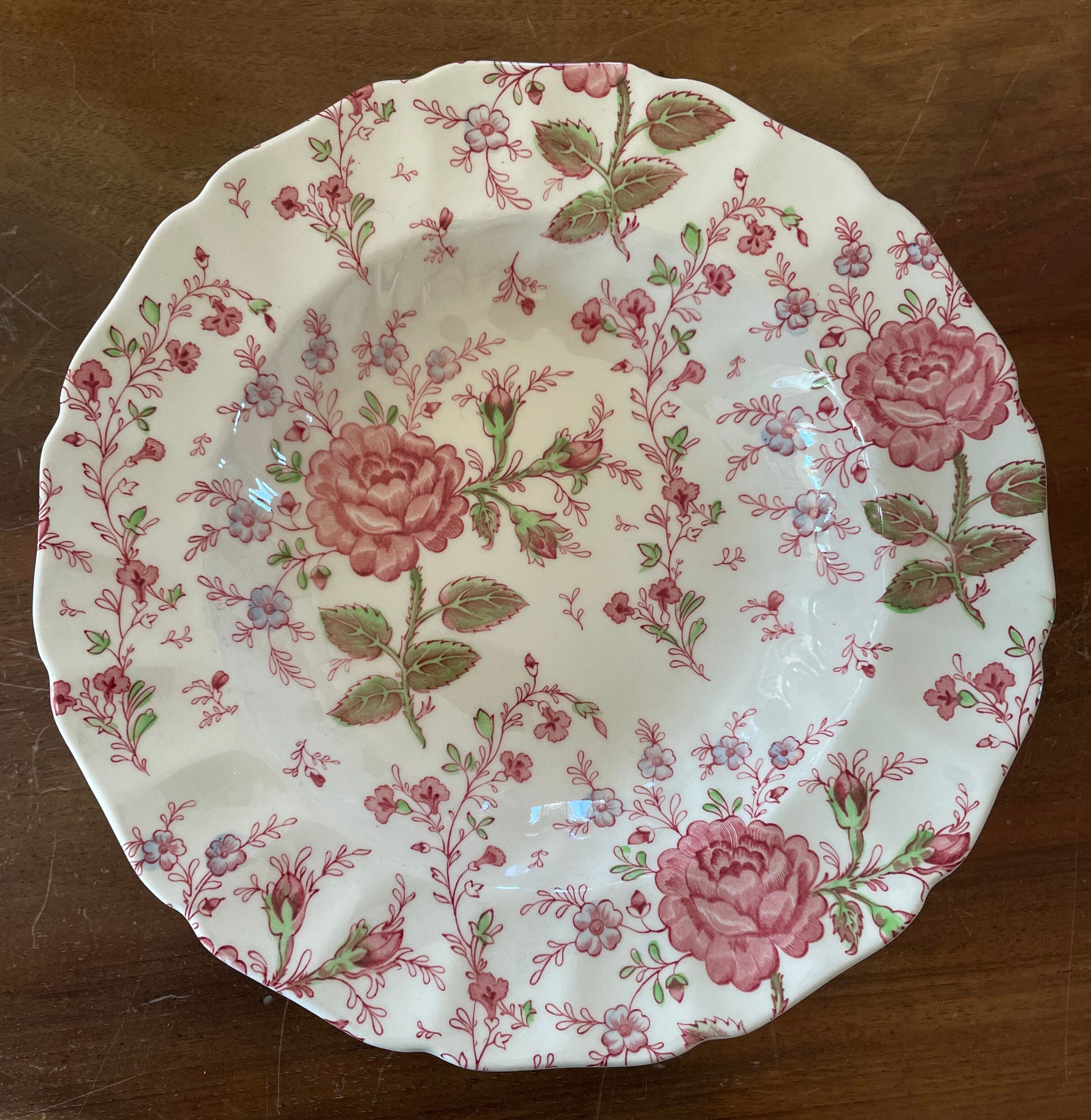 Lot de 4 assiettes creuses Rose chintz Johnson Bros Selency