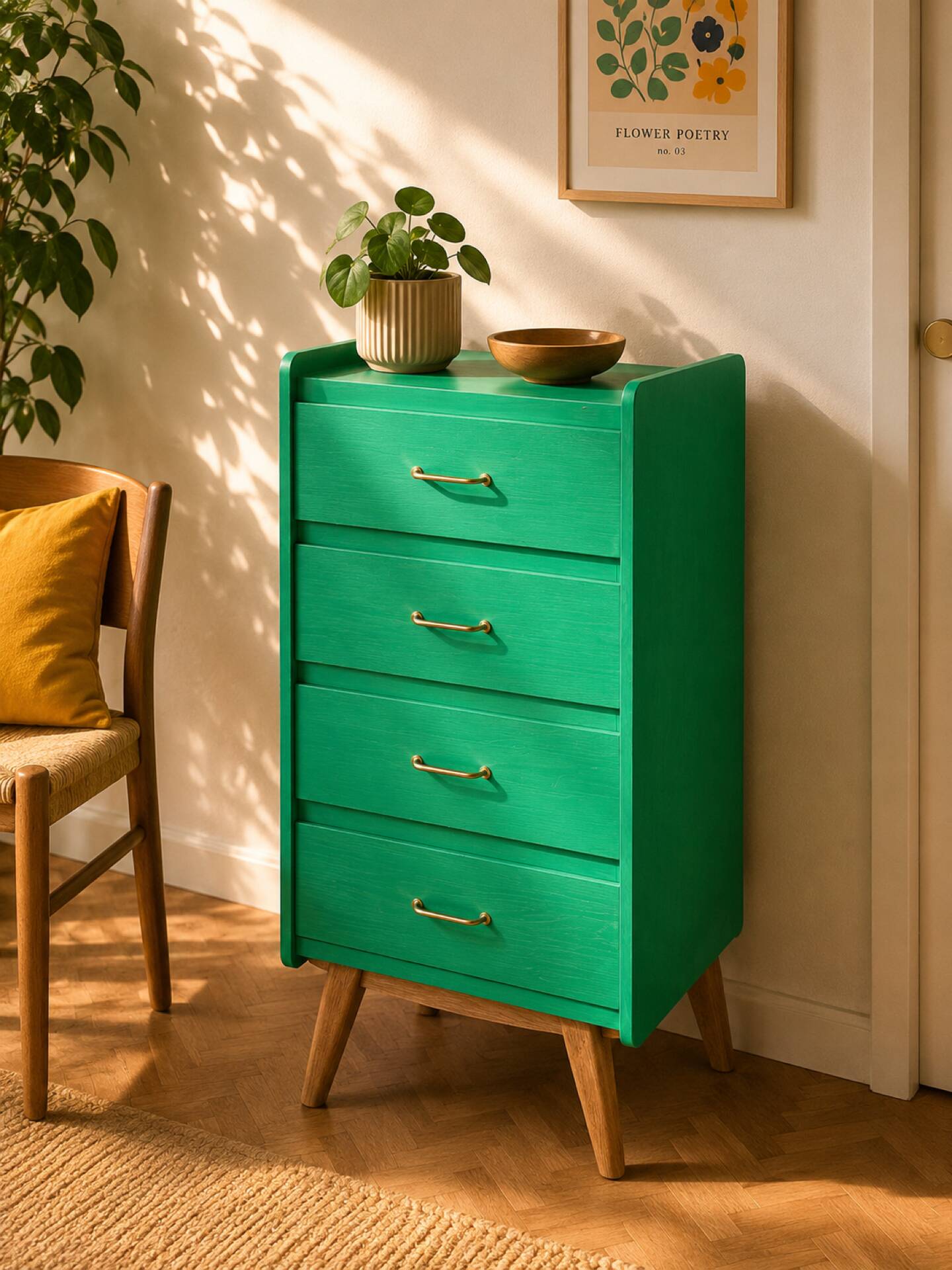 Commode vintage pieds compas 1960