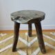 Vintage brutalist Bourguignon tripod stool