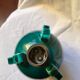 Old green ceramic lamp foot art deco