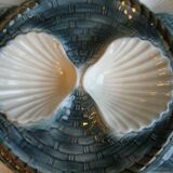 Oyster dish in majolic or dabbling for 12 shells