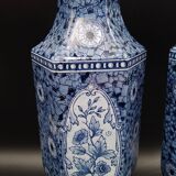 Antique xixeme delft paires de vases hexagonal - petrus regout maestricht