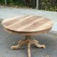 Round dining table with central leg extendable in solid oak from the 18th century 210
