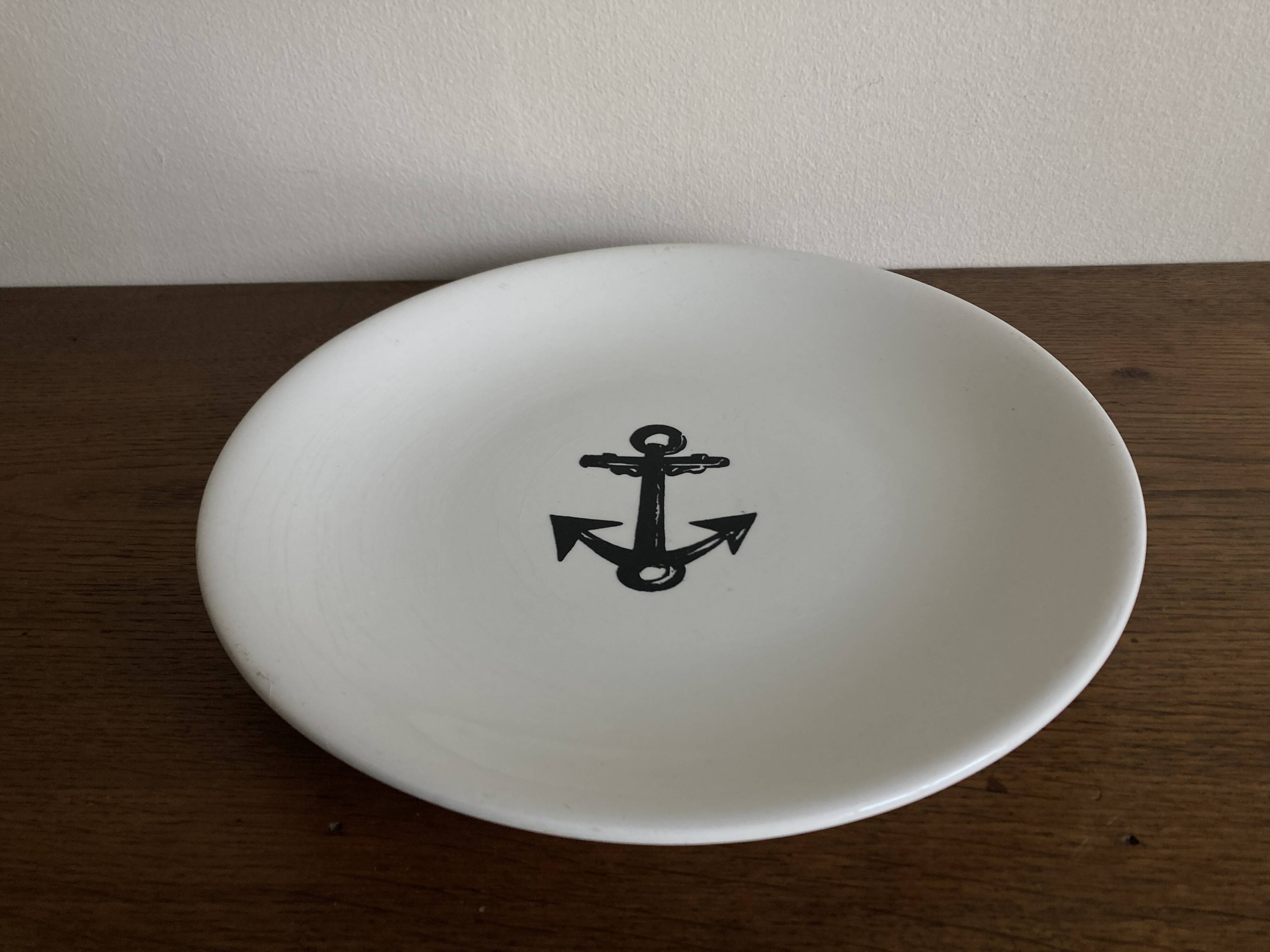 Gien centerpiece for Primavera Le Printemps 1960 Riviera marine anchor