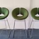 Artifort Chrome Stool and Green Fabric by Patrick Norguet