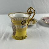 Coffee cups Napoleon in porcelain early XXth