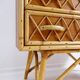 Commode vintage en bambou, rotin et osier à 4 tiroirs