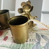 Suite de 2 pots à crayons Disney en laiton, 1960