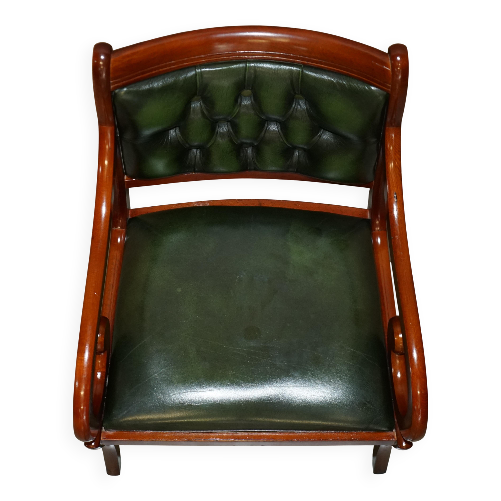 Chesterfield upholstered leather office chair, Victorian style