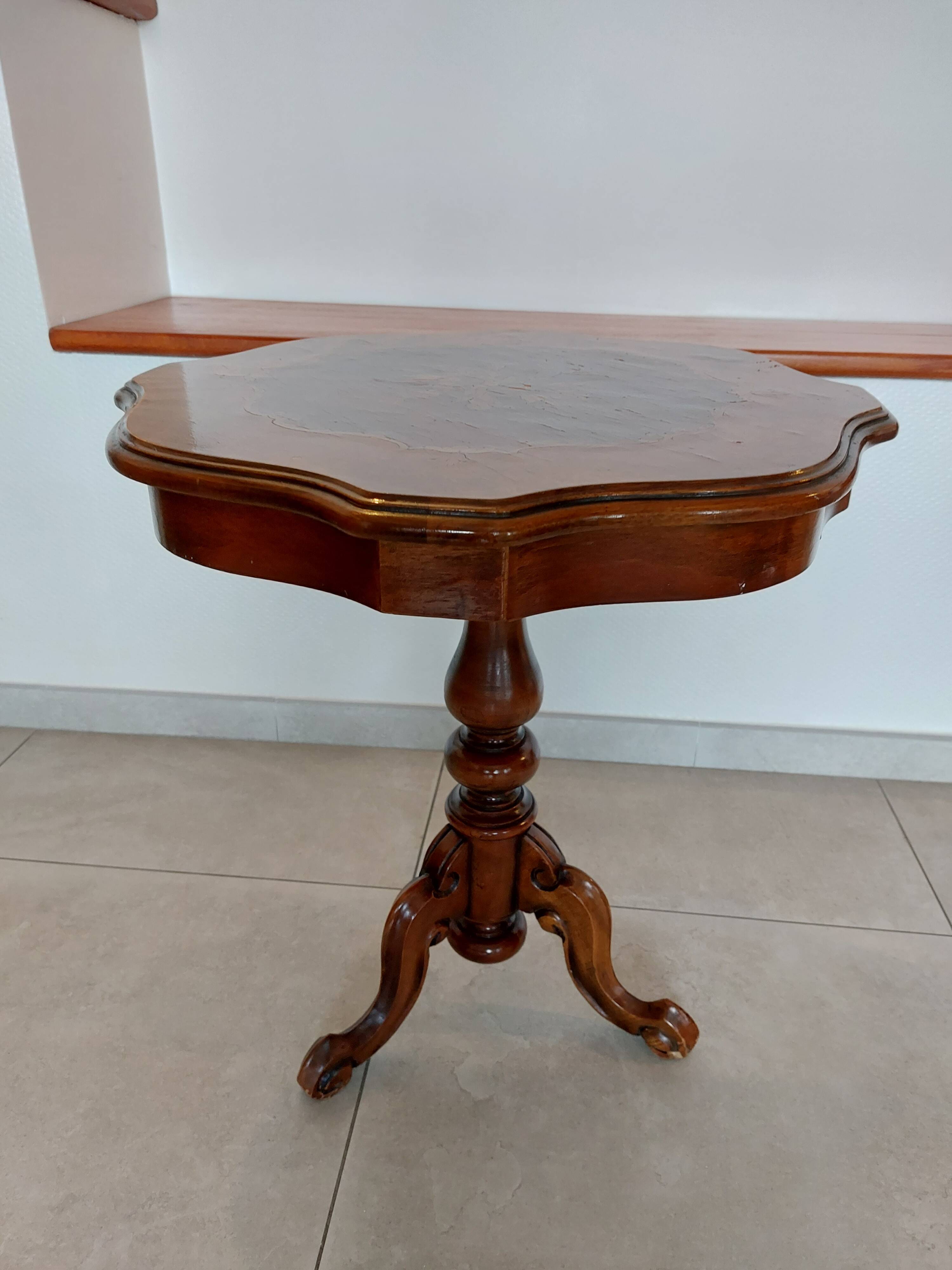 side table with marquetry