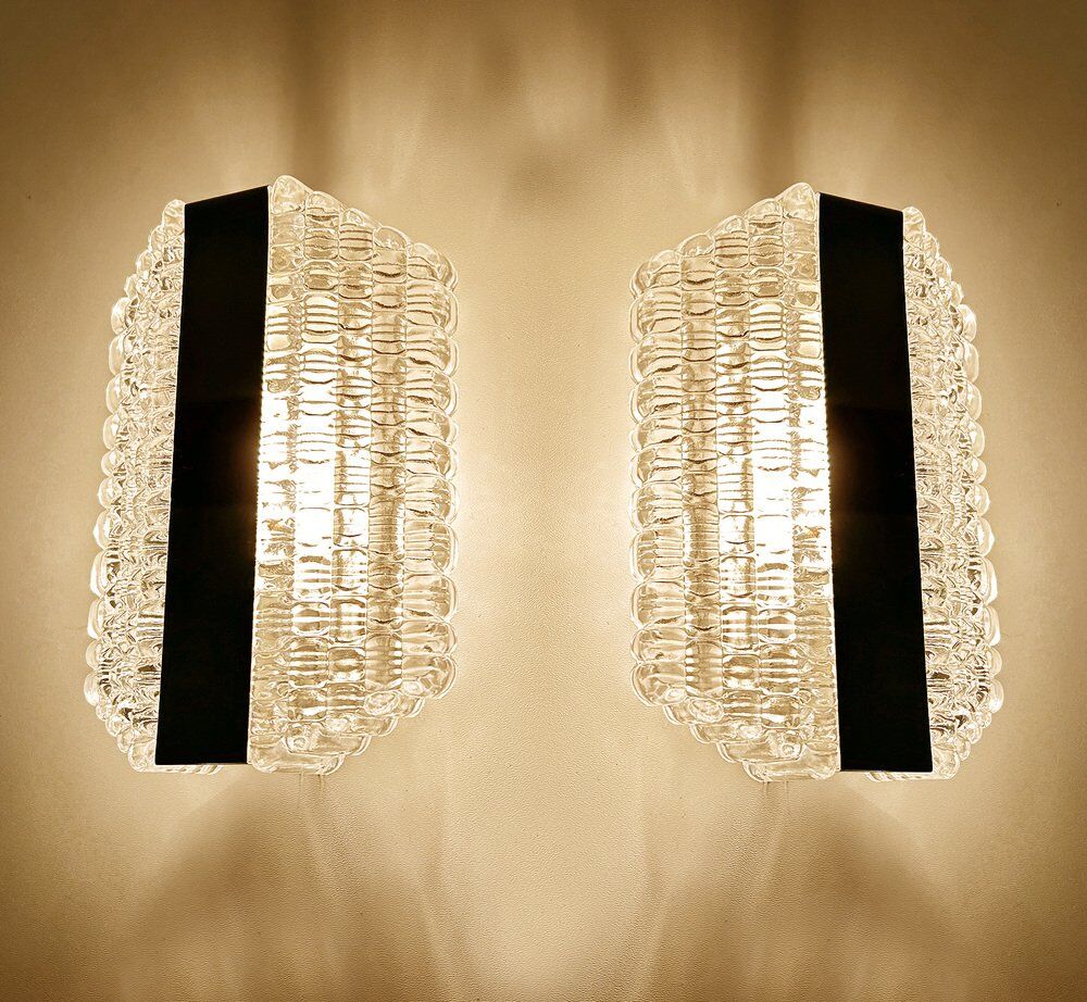 Pair  Vintage glass sconces from Kaiser