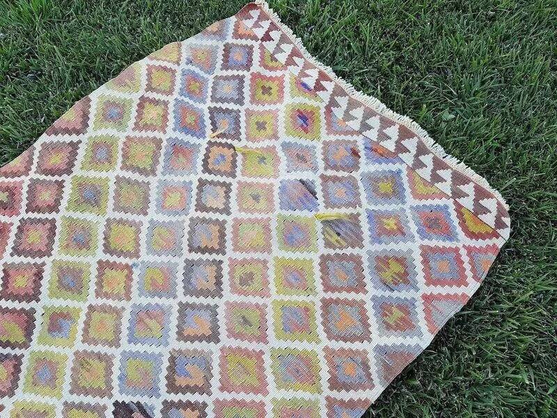 Vintage Turkish hallway rug 100x495 cm