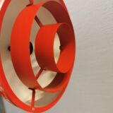 An original Jo Hammerborg for Fog & Mørup hanging lamp, model Milieu mini in deep red color