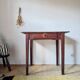 Small antique farmhouse table in wood – vintage rustic desk