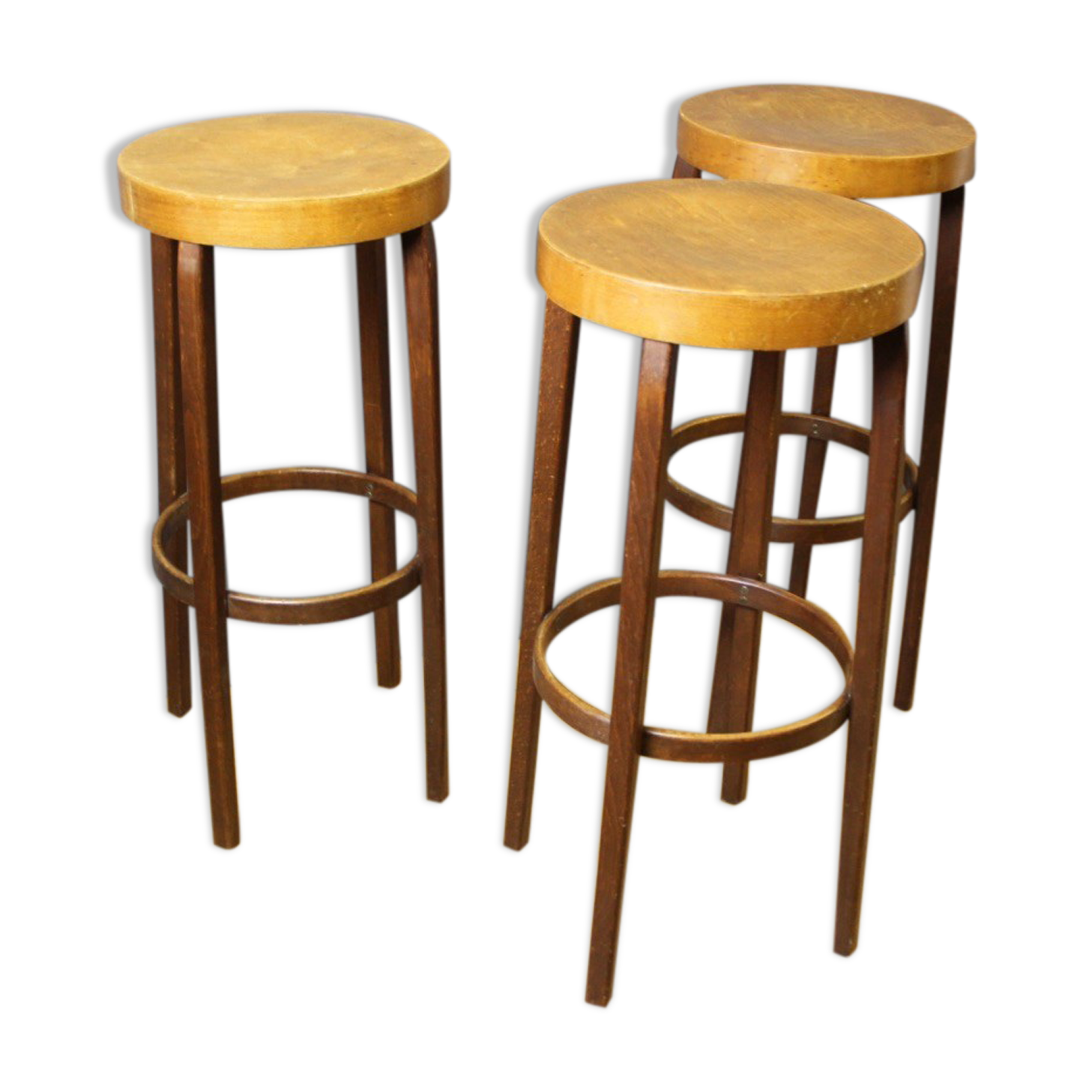 Suite of three bar stools circa 1940