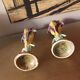 Pair of art nouveau slip vases, soliflore, iris