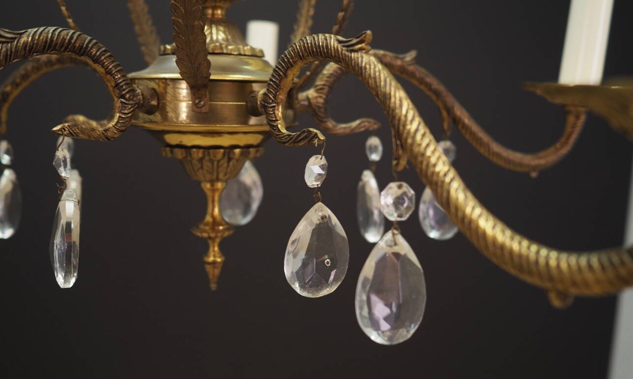 Brass chandelier, Danish design, 1960s, production: Denmark