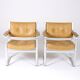 Leather and aluminum armchairs "Karl" by Erik Ekselius, 1960s