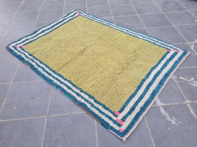 Tapis en laine pure fait main traditionnelle artisanale 2/3 m