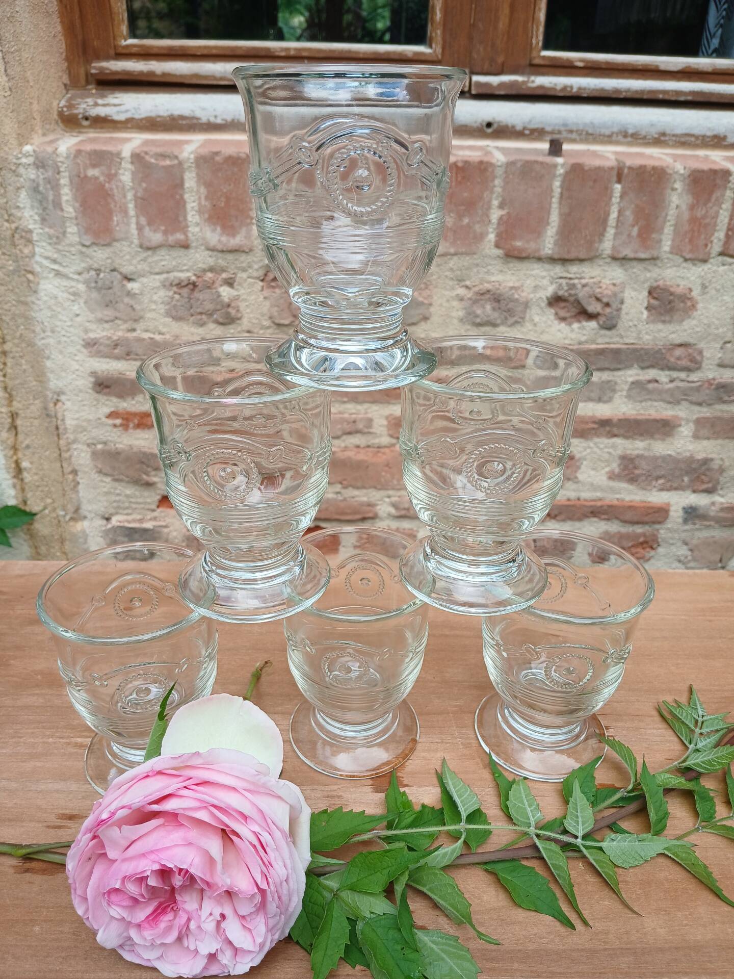 6 bistro water glasses