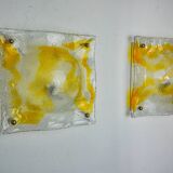 Pair of Murano Mazzega Orange wall lights, Italy, 1970