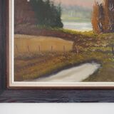 Painting „The Farmhouse on the Side”, Scandinavian design, 1970s